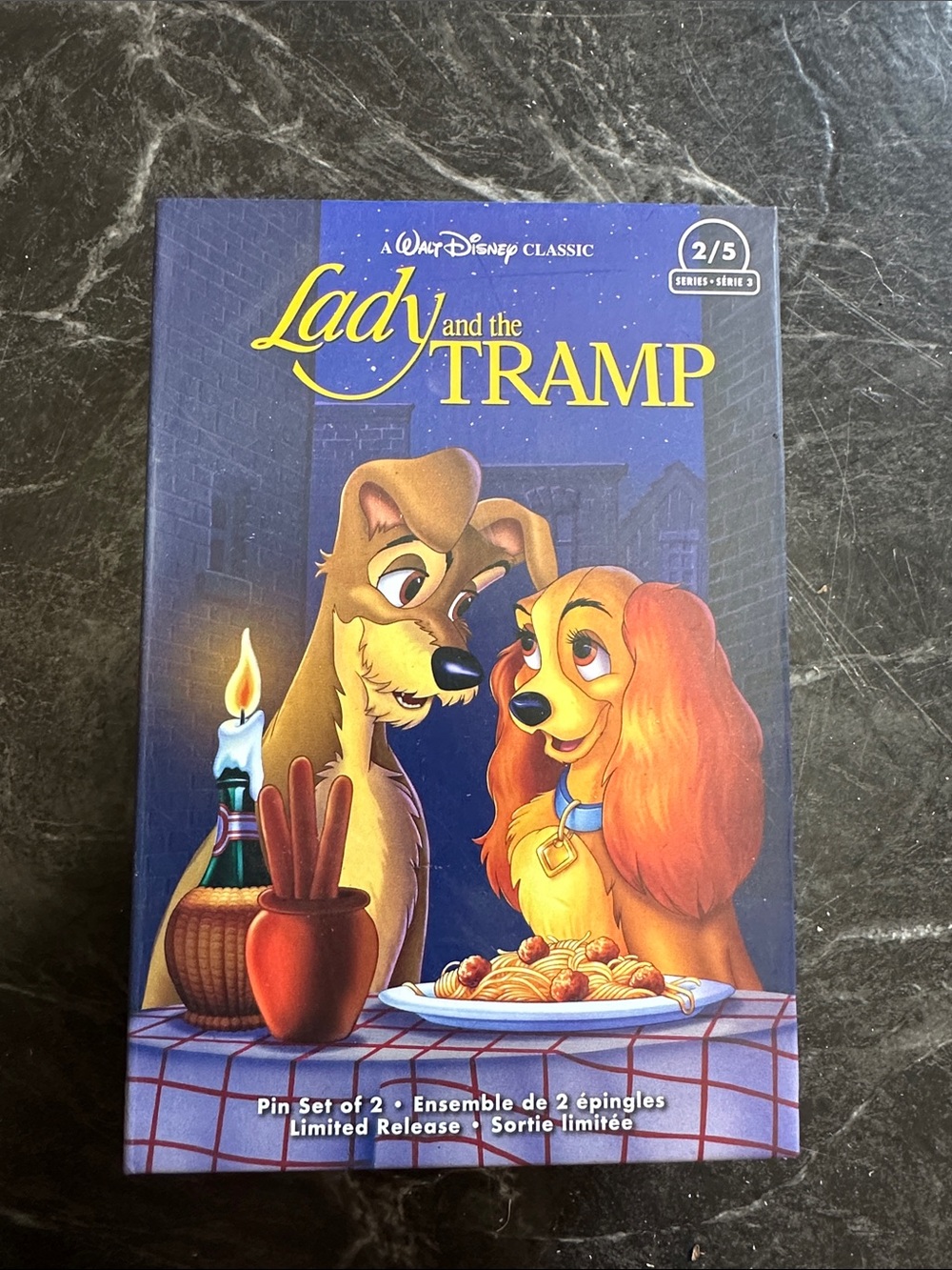 Disney Parks Lady and the trampolineEnamel Pin Set - Brown, White & Blue Accents - Picture 2 of 3